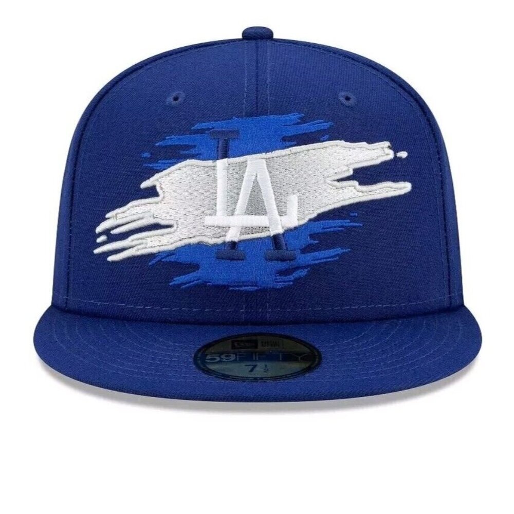 Men's New 7 7/8 Era Royal Los Angeles Dodgers Logo Tear 59FIFTY Fitted Hat